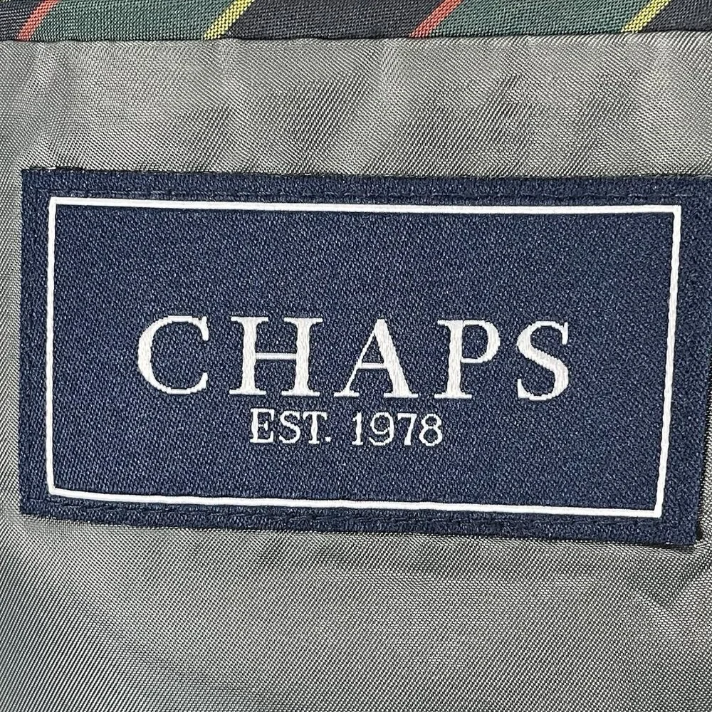 Chaps Grey 100% Wool 2 Button Single Vented Notch Blazer Sport Coat Size 44L